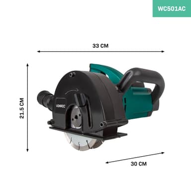 VONROC Betongspårfräs 1700W – 150mm | Inkl. 2 diamantskivor och verktygspåse