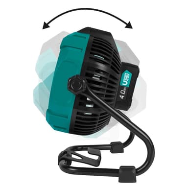 VONROC Batteridriven fläkt 20V – hybridbatteri och växelströmsdrift | Inkl. 4,0Ah batteri och laddare