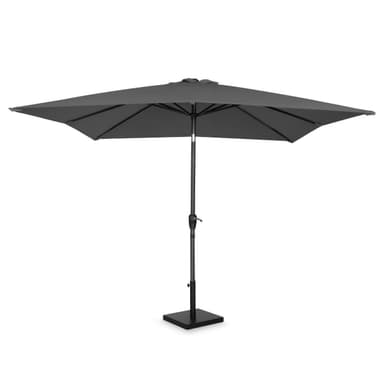 VONROC Premium parasoll Rosolina 280x280cm - Inkl. parasollfot & parasollöverdrag - Fyrkantigt parasoll - Tiltbart - UV-beständig duk - Grå