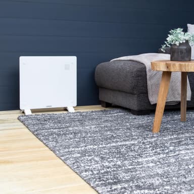 VONROC Lyxigt konvektorelement med glaspanel – 1000W – Vit | Wifi
