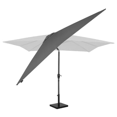 VONROC Premium parasoll Rosolina 280x280cm - Inkl. parasollfot & parasollöverdrag - Fyrkantigt parasoll - Tiltbart - UV-beständig duk - Grå