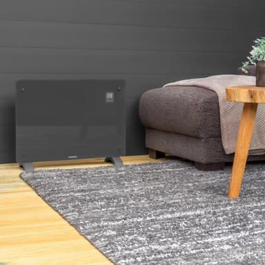VONROC Lyxigt konvektorelement med glaspanel – 1500W – Grå  | Wifi