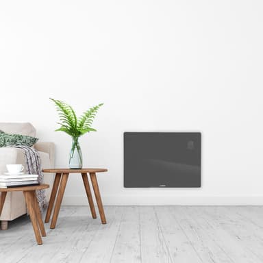 VONROC Lyxigt konvektorelement med glaspanel – 1500W – Grå  | Wifi
