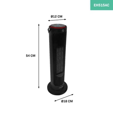VONROC Elektrisk tornfläkt – 2000W – keramisk | Roterationsfunktion