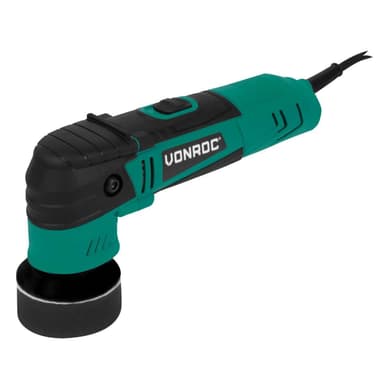 VONROC Dubbelverkande polermaskin 400W - Ø50 & Ø75MM | Inkl. 2 stödplattor och 2 poleringssvampar