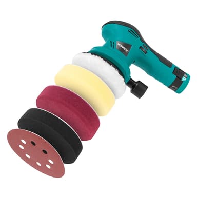 VONROC Polermaskin 12V- Ø 125mm | Inkl. Batteri, USB-C-kabel, 4 polerskivor och sandpapper