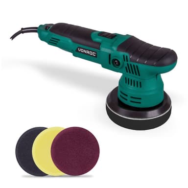 VONROC Dual Action Polermaskin 650W – 125mm  | Inkl. 4 poleringssvampar
