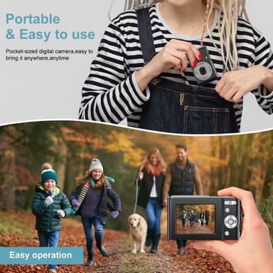 Digitalkamera med 48 MP, 1080p HD och 16x zoom med 32GB minneskort Lju