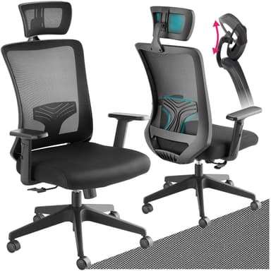 Kontorsstol Phoibe, ergonomisk med justerbart nackstöd