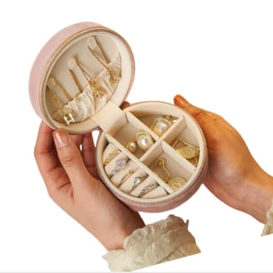 Mini Travel Smyckeskrin Organizer Rosa