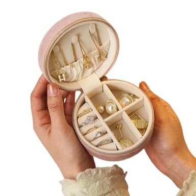 Mini Travel Smyckeskrin Organizer Rosa