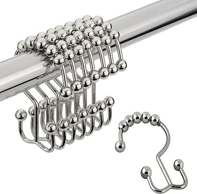 Duschdraperikrok i Rostfritt stål 12-pack Silver