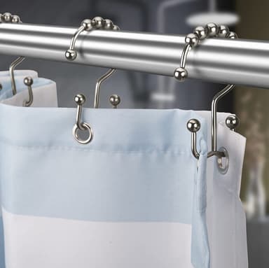 Duschdraperikrok i Rostfritt stål 12-pack Silver