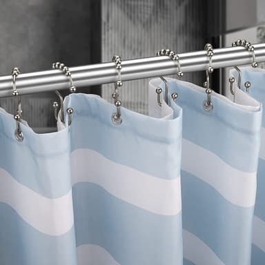 Duschdraperikrok i Rostfritt stål 12-pack Silver