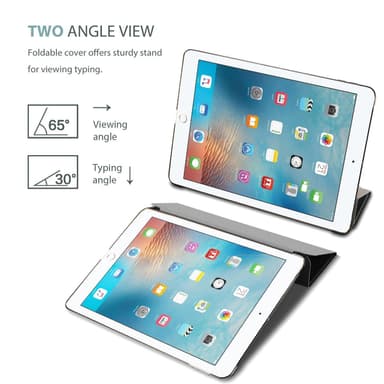 iPad fodral 9.7 tum iPad 5/6 iPad Air 1/2 Smart Cover Case Svart