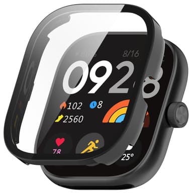 Fulltäckande PC-fodral med skärmskydd för Redmi Watch 4 Svart