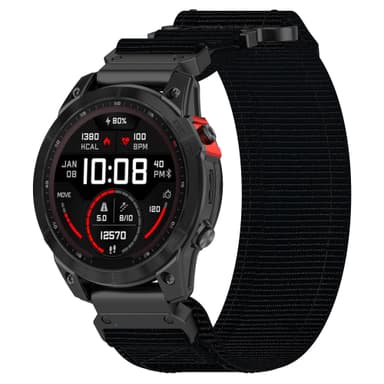 Garmin 26 mm Nylon Armband med Kardborrestängning Svart