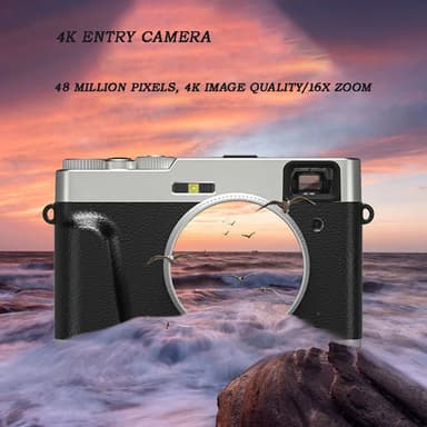 Digitalkamera 4K/48MP/16X Zoom/Autofokus/Sökare/Anti-Shake Svart