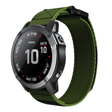 Garmin Fenix 6X/5X/3/3 HR armband 26 mm Nylon Grön
