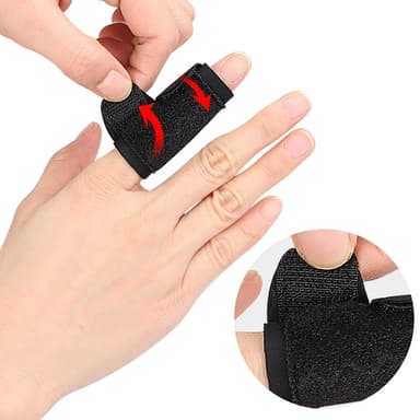 Fingerbandage med skydd för två fingrar Svart L