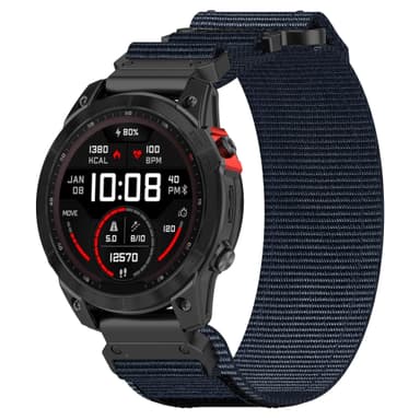 Garmin 26 mm Nylon Armband med Kardborrestängning Blå