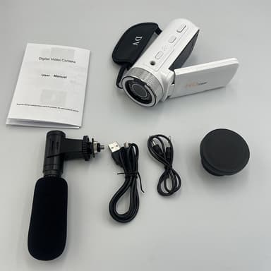 HD-Digitalkamera med Vidvinkelobjektiv Vit