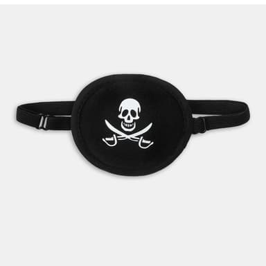 3D ögonmask för ett öga med piratmotiv 2-pack Svart