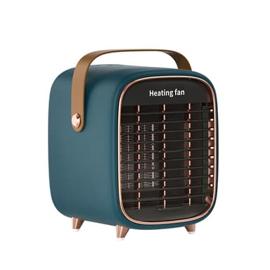 Elektrisk keramisk värmefläkt i retrodesign Mörkgrön