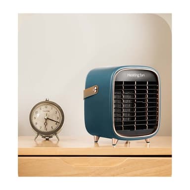 Elektrisk keramisk värmefläkt i retrodesign Mörkgrön
