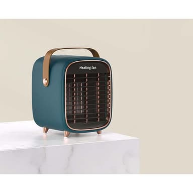 Elektrisk keramisk värmefläkt i retrodesign Mörkgrön