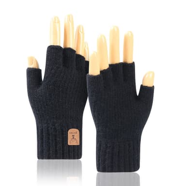 Halvfingerhandskar Svart