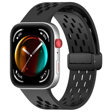 Huawei Watch Fit 3 Andningsbart silikonarmband med magnetiskt spänne S