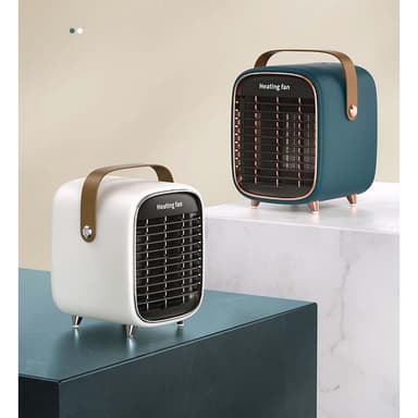 Elektrisk keramisk värmefläkt i retrodesign Mörkgrön