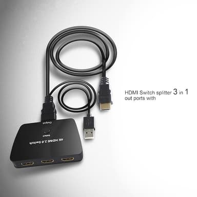 HDMI switch 3x1 med HDR 3D 4K