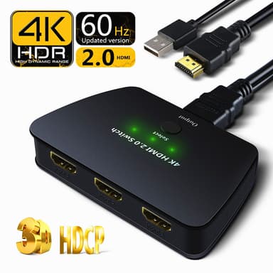 HDMI switch 3x1 med HDR 3D 4K