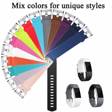 Fitbit Charge 2 armband silikon 3-pack (S) Svart/Grå/Vit