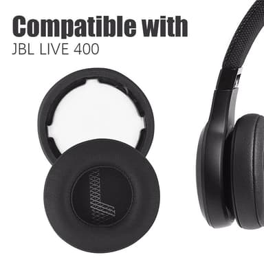 1 par öronkuddar för JBL LIVE 400 hörlurar Svart