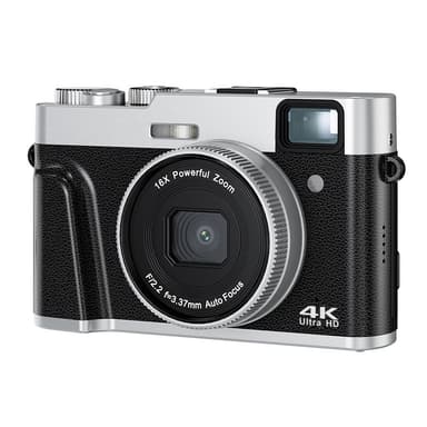 Digitalkamera 4K/48MP/16X Zoom/Autofokus/Sökare/Anti-Shake med 32GB ko