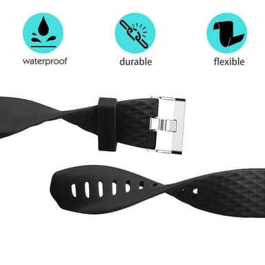 Fitbit Charge 2 armband silikon Svart (L)