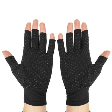 Fingerlösa Kompressionshandskar Svart XL