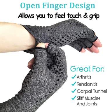 Fingerlösa Kompressionshandskar Svart XL