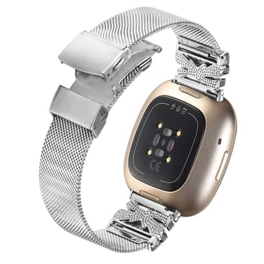 Klockarmband i rostfritt stål för Fitbit Versa3/4/Sense 2 Silver