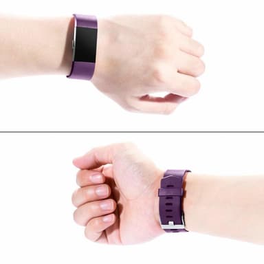 Fitbit Charge 2 armband silikon 3-pack (S) Svart/Blå/Lila