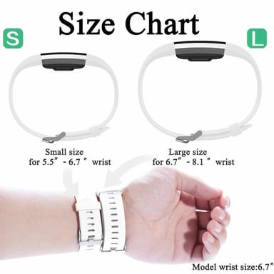 Fitbit Charge 2 armband silikon 3-pack (S) Svart/Blå/Lila