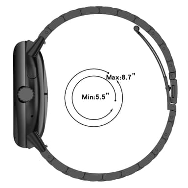 Klockarmband i rostfritt stål för Google Pixel Watch 3 Svart 45 mm