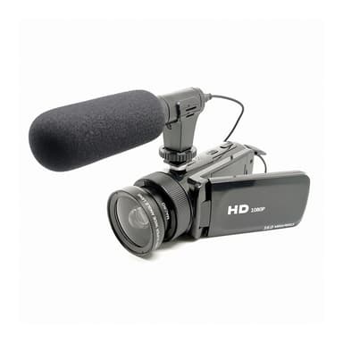 HD-Digitalkamera med Vidvinkelobjektiv Svart