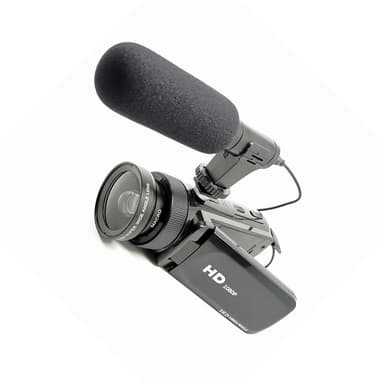 HD-Digitalkamera med Vidvinkelobjektiv Svart