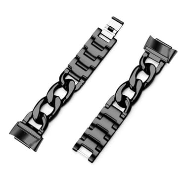 Klockarmband kompatibelt med Fitbit Charge 3/4 Stainless Steel Black
