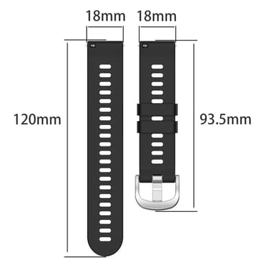 Klockarmband silikon Garmin Forerunner 265S Svart 18 mm