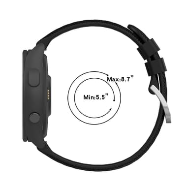 Klockarmband silikon Garmin Forerunner 265S Svart 18 mm